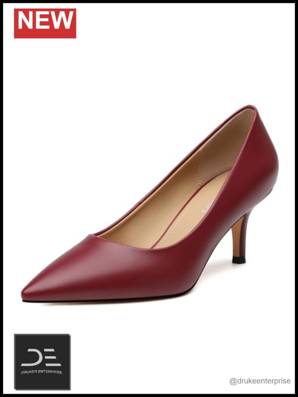 Women's Closed Toe Low Heel Pumps Pointed Toe Faux Leather Dress Shoes 2.5" Heel